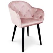 Cotecosy - Chaise / Fauteuil Honorine Velours Rose - Rose