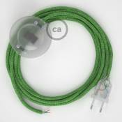 Creative Cables - Cordon pour lampadaire, câble RX08 Coton Bronte 3 m. Choisissez la couleur de la fiche et de l'interrupteur! | Transparent