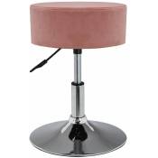 Décoshop26 - Tabouret chaise hauteur réglable en tissu velours rose