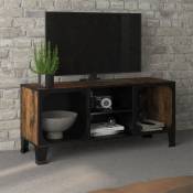 Design In - Meuble TV,Banc tv Marron rustique 105x36x47