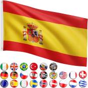 Drapeau 30 drapeaux différents au choix, taille 120 cm x 80 cm, Espagne - Flagmaster