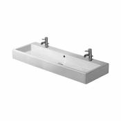 Duravit - lavabo Vero 1200mm avec trop-plein, avec table de robinetterie, 2 trous de robinetterie, Coloris: Blanc - 0454120024