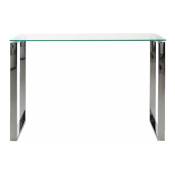 Ebuy24 - Kate Table console avec verre transparent et pieds chromés.