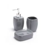 Ensemble 3 accessoires de salle de bain Céramique CLASSIC Gris MSV - Gris