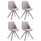 Ensemble de 4 chaises pour toulouse tissu rond gris toulouse, grau