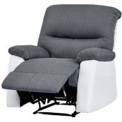 Fauteuil relax -Lincoln- - Blanc/Gris clair