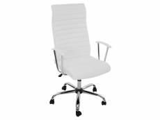 Fauteuil/chaise de bureau cagliari, ergonomique, simili-cuir, blanc