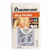 Helping Hands 6 Count Tasse blanche Hooks 50403 - Lot