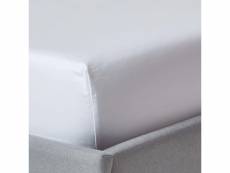 Homescapes drap-housse uni 120 x 190 cm 100 % coton égyptien 1000 fils coloris blanc BL1193E