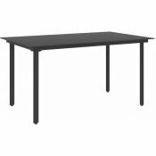 Hommoo - Table a diner de jardin Noir 150x80x74 cm