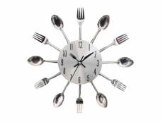 Horloge murale créative cuisine quartz fourchettes couteaux acier inoxydable yonis