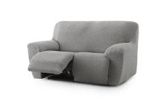Housse de canapé 2 places relax extensible gris clair