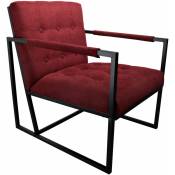 Jones Fauteuil Relax Lounge avec coussins d'assise et de dossier Lounge rouge - Svita