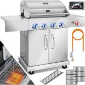 KESSER® Master BBQ Barbecue à gaz avec thermomètre infrarouge et grill 800°C éclairage LED 4 + 1 brûleurs, Karton 2 von 2 Edelstahl (de)