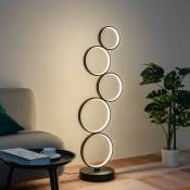 Lampadaire LED cercles superposés en métal noir - Newton - Noir