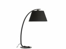 Lampe de table pied en arc metal noir 85333