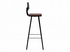 Lot de quatre tabourets de bar design chaise siège bois massif de récupération marron foncé helloshop26 1202184
