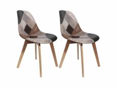 Melo - lot de 2 chaises scandinaves aspect vieux cuir