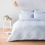 Parure de lit blanc bleu 140 x 200 cm