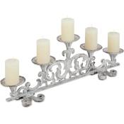 Relaxdays - Porte-bougies 5 bras, chandelier, antique