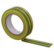 Ruban adhésif isolant vert / jaune - 15 mm - 10 m - Dhome