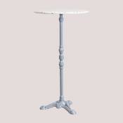 Sklum - Table de bar haute et ronde en terrazzo (Ø60 cm) Volutto Gris - Gris