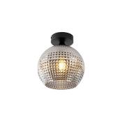 Sphere - Plafonnier - 1 lumière - ø 200 mm - Noir - Art Deco - éclairage intérieur - Salon i Chambre i Cuisine i Salle à manger - Noir - Qazqa