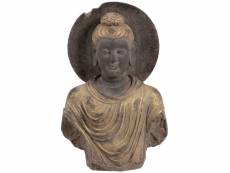 Statue buste de bouddha antique 82 cm