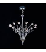 Suspension Bouquet 18 Ampoules chrome poli/cristal