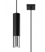 Suspension design Loopez Acier Chrom,noir 1 ampoule 100cm