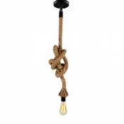 Suspension vintage - Lampe suspendue rétro - En corde