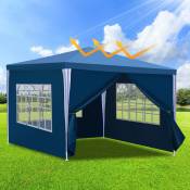 Swanew - Tonnelle Pavillon Robuste Tente de Fête – Qualité et stabilité pour votre jardin 3x3m Bleu - Bleu