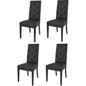 T M C S - Tommychairs - Set 4 chaises chantal pour cuisine et salle à manger, structure en bois de hêtre peindré en noir, assise et dossier