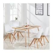Table à manger rectangulaire scandinave bois 120cm - Brevik Designetsamaison Marron