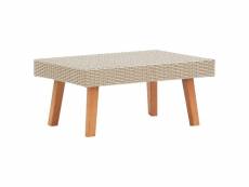 Table basse table de salon | bout de canapé de jardin résine tressée beige meuble pro frco28490