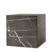 Table d'appoint Plinth Cubic / Marbre - 40 x 40 x H 40 cm - Menu gris en pierre