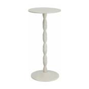Table en chêne laqué blanc 55 cm Pedestal - Design