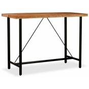 Table haute mange debout bar bistrot bois massif de sesham 150 cm