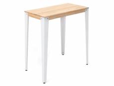 Table mange debout lunds 39x70x110cm blanc-naturel. Box furniture CCVL3970108 BL-NA