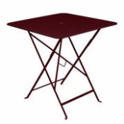Table pliante Bistro + / 71 x 71 cm - Trou pour parasol / Usage intensif - Fermob rouge en métal