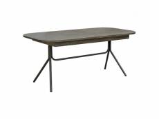Table repas extensible l180-220 cm en bois cendré et métal - kubi