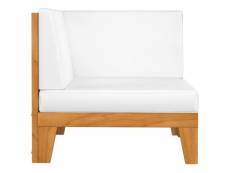 Vidaxl canapé d'angle sectionnel et coussins blanc bois d'acacia