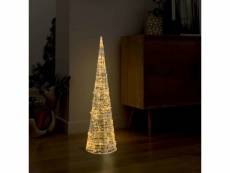 Vidaxl cône lumineux décoratif pyramide led acrylique blanc chaud 90cm