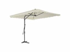 Vidaxl parasol d'extérieur avec poteau en acier 250 x 250 cm sable 44882