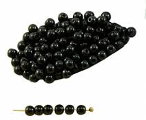 100pcs Opaque Noir de jais Halloween Ronde Verre tchèque Perles de Petite Entretoise de Graines de Rocailles 3mm