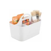 Ahlsen - boite de rangement idéale pour fourniture de bureau – pot a crayon en plastique à 4 compartiments – rangement bureau blanc transportable