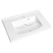 Aquarine - Plan de toilette Polybéton - 60cm - Blanc brillant