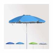 Beachline Parasol de plage 220 cm aluminium antivent protection uv Roma, Couleur: Turquoise