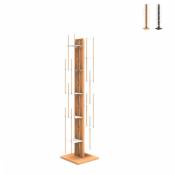 Bibliothèque colonne verticale h150cm en bois 10 étagères Zia Veronica mh bois neutre