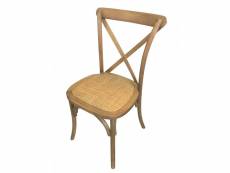 Chaise bistrot dos croisé en bois vernis clair - lot de 4 -